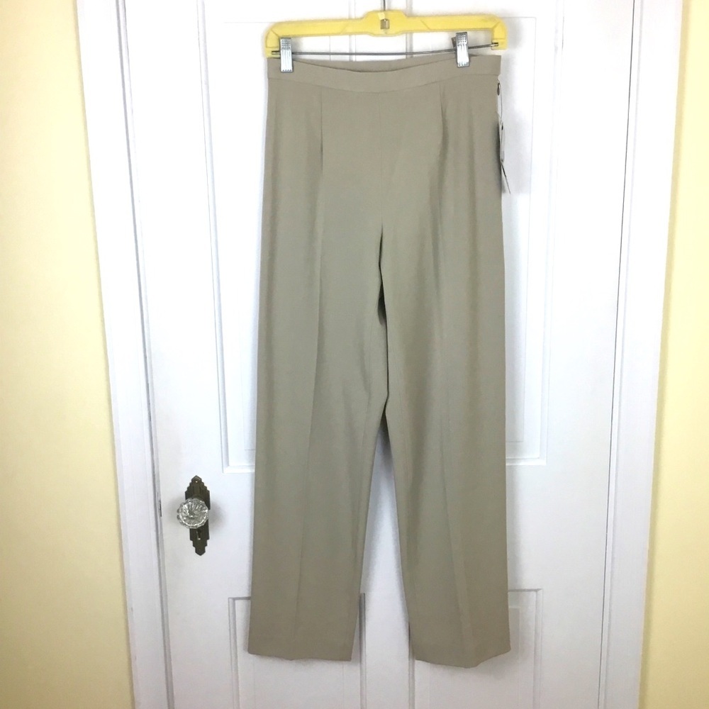 Rafaella Dress Pants Side Zip Stretch Minimalist Natural 6P NWT